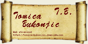 Tomica Bukonjić vizit kartica